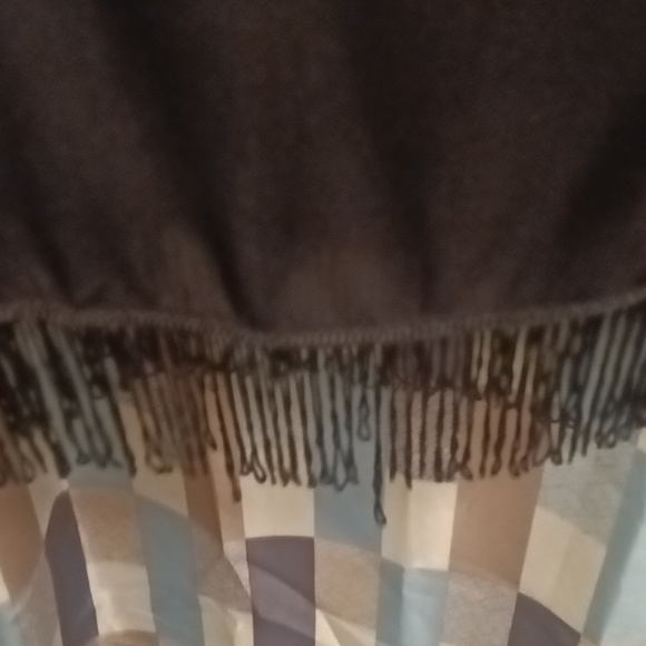 The Golden Globe Clothing multi-colored tie-dye scoop neck tie-up dress w fringe - Picture 6 of 13